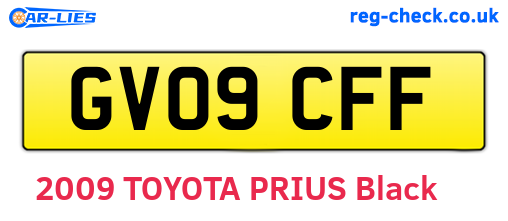 GV09CFF are the vehicle registration plates.