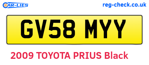 GV58MYY are the vehicle registration plates.