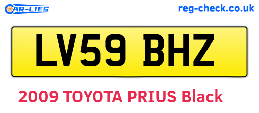 LV59BHZ are the vehicle registration plates.
