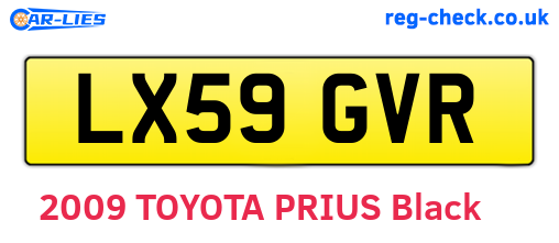 LX59GVR are the vehicle registration plates.
