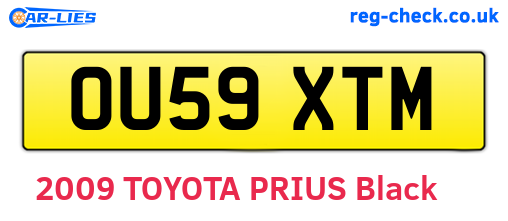 OU59XTM are the vehicle registration plates.