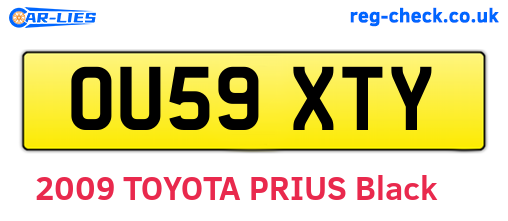 OU59XTY are the vehicle registration plates.