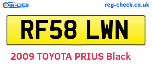 RF58LWN are the vehicle registration plates.