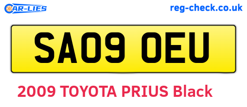 SA09OEU are the vehicle registration plates.