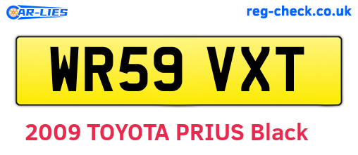 WR59VXT are the vehicle registration plates.