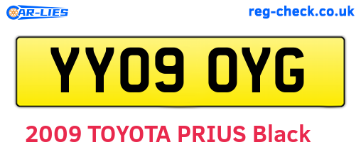 YY09OYG are the vehicle registration plates.