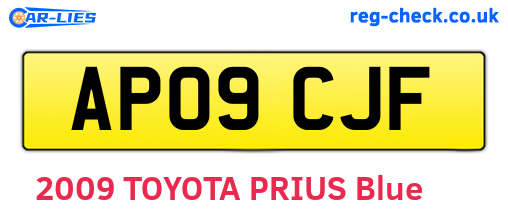 AP09CJF are the vehicle registration plates.