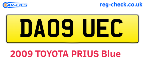 DA09UEC are the vehicle registration plates.
