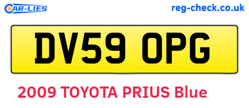 DV59OPG are the vehicle registration plates.