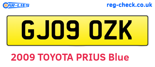 GJ09OZK are the vehicle registration plates.