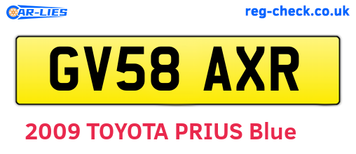 GV58AXR are the vehicle registration plates.