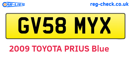 GV58MYX are the vehicle registration plates.