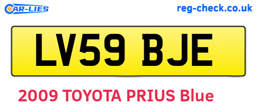 LV59BJE are the vehicle registration plates.