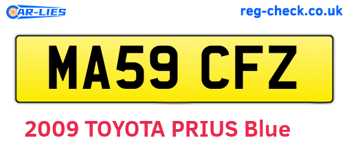 MA59CFZ are the vehicle registration plates.