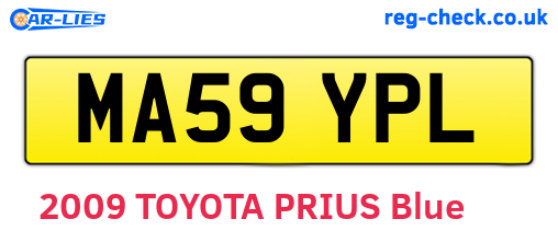 MA59YPL are the vehicle registration plates.
