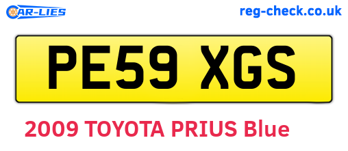 PE59XGS are the vehicle registration plates.