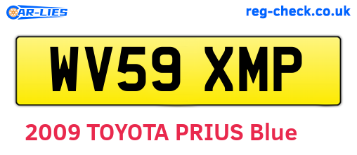 WV59XMP are the vehicle registration plates.