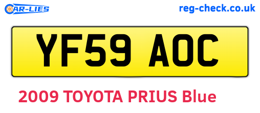 YF59AOC are the vehicle registration plates.