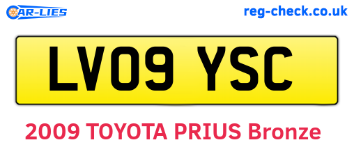 LV09YSC are the vehicle registration plates.