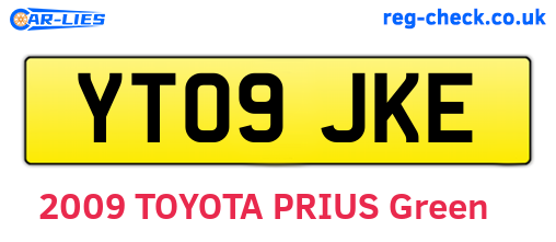 YT09JKE are the vehicle registration plates.