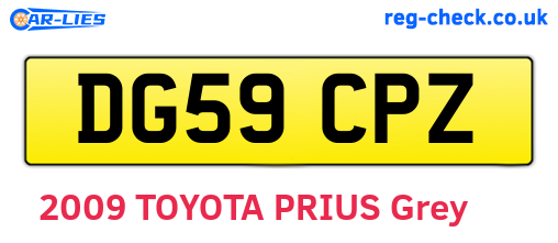 DG59CPZ are the vehicle registration plates.