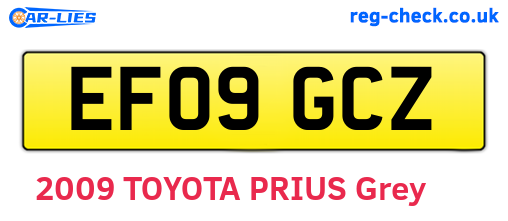 EF09GCZ are the vehicle registration plates.