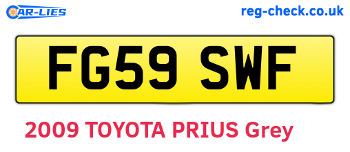 FG59SWF are the vehicle registration plates.