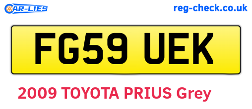 FG59UEK are the vehicle registration plates.