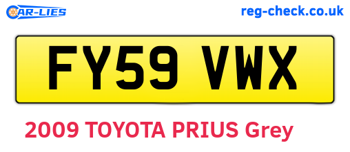 FY59VWX are the vehicle registration plates.