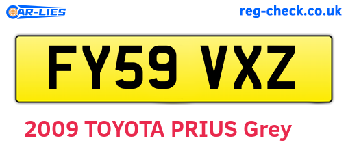 FY59VXZ are the vehicle registration plates.