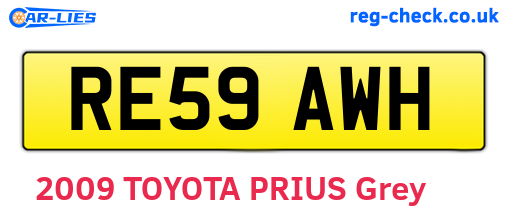 RE59AWH are the vehicle registration plates.