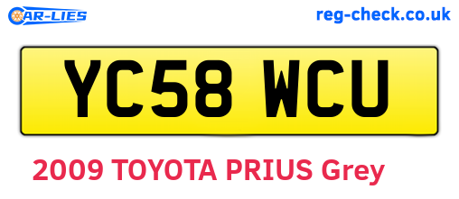 YC58WCU are the vehicle registration plates.