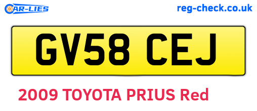 GV58CEJ are the vehicle registration plates.