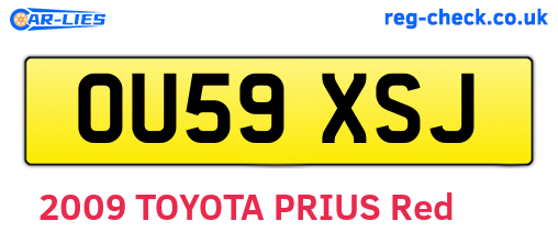 OU59XSJ are the vehicle registration plates.