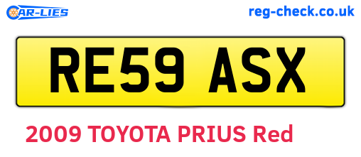 RE59ASX are the vehicle registration plates.