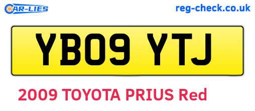 YB09YTJ are the vehicle registration plates.