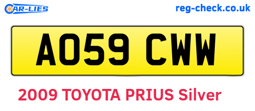 AO59CWW are the vehicle registration plates.