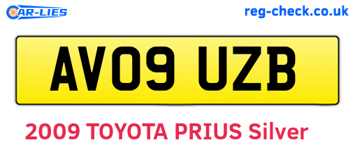 AV09UZB are the vehicle registration plates.