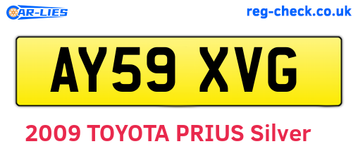 AY59XVG are the vehicle registration plates.
