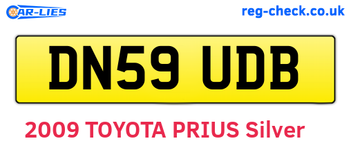 DN59UDB are the vehicle registration plates.