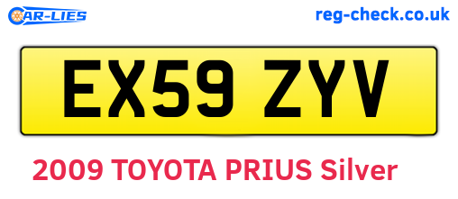 EX59ZYV are the vehicle registration plates.