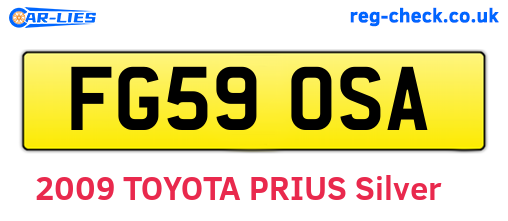 FG59OSA are the vehicle registration plates.