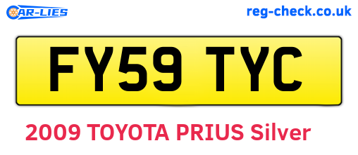 FY59TYC are the vehicle registration plates.