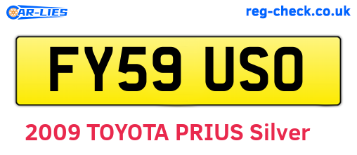 FY59USO are the vehicle registration plates.