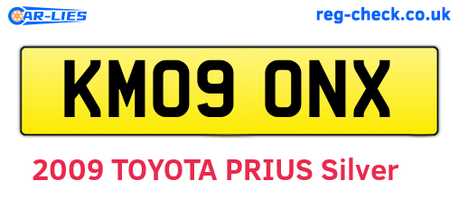 KM09ONX are the vehicle registration plates.