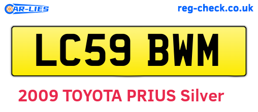 LC59BWM are the vehicle registration plates.