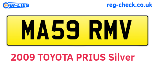 MA59RMV are the vehicle registration plates.