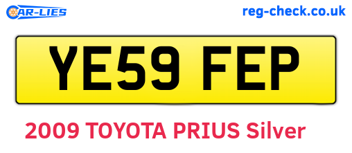 YE59FEP are the vehicle registration plates.