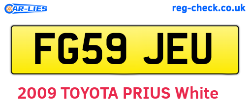 FG59JEU are the vehicle registration plates.