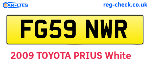 FG59NWR are the vehicle registration plates.